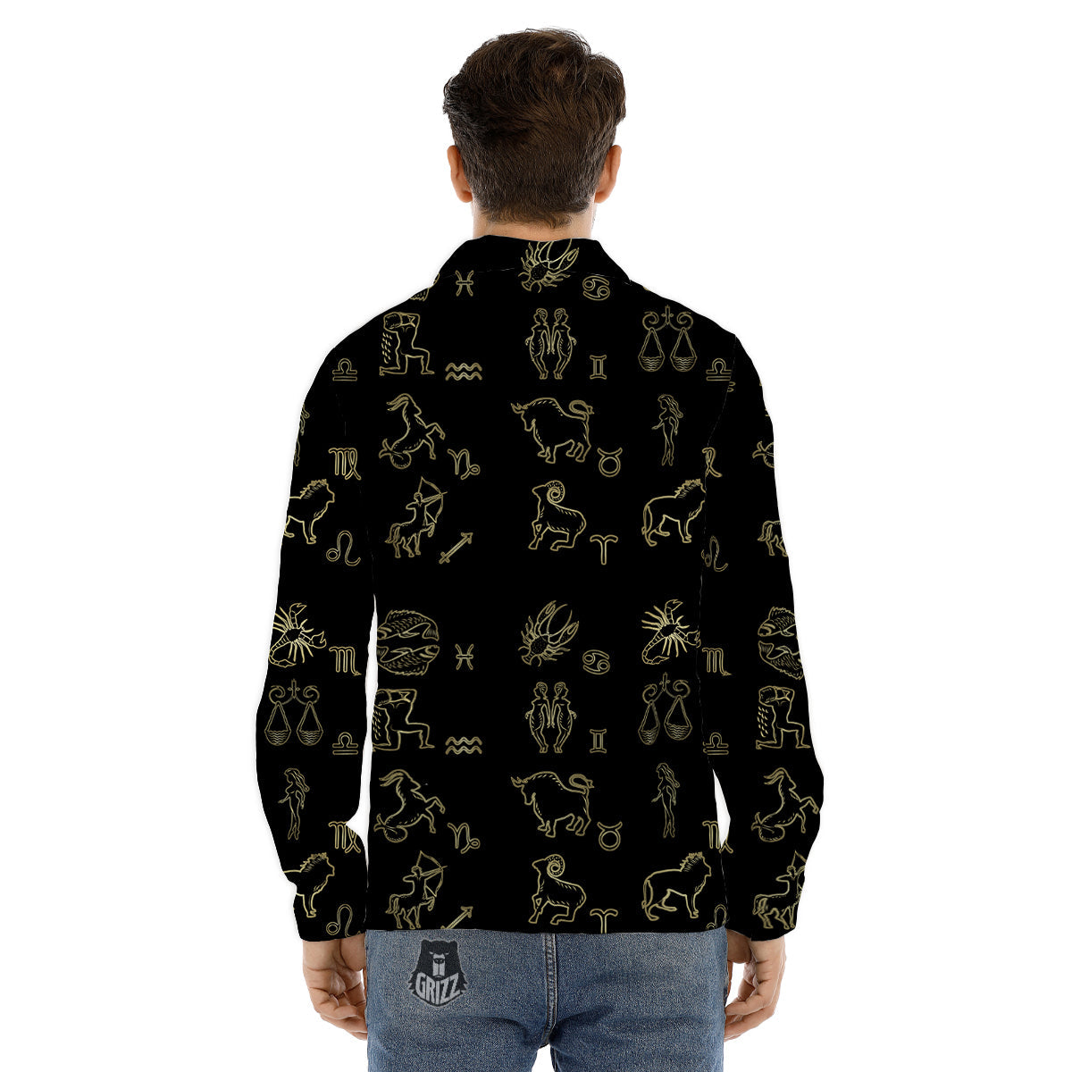 Constellation Zodiac Print Pattern Men's Dress Shirts-grizzshop