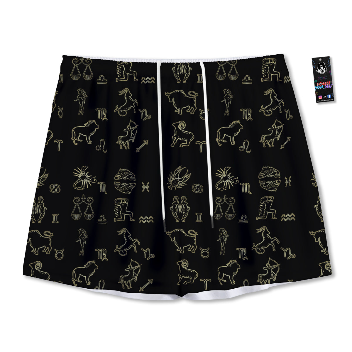 Constellation Zodiac Print Pattern Mesh Shorts
