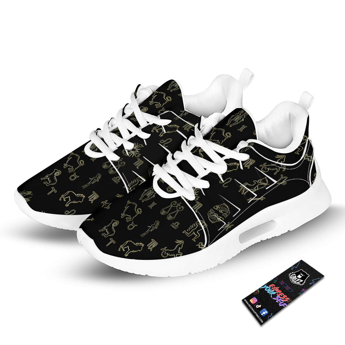 Constellation Zodiac Print Pattern Tennis Shoes-grizzshop