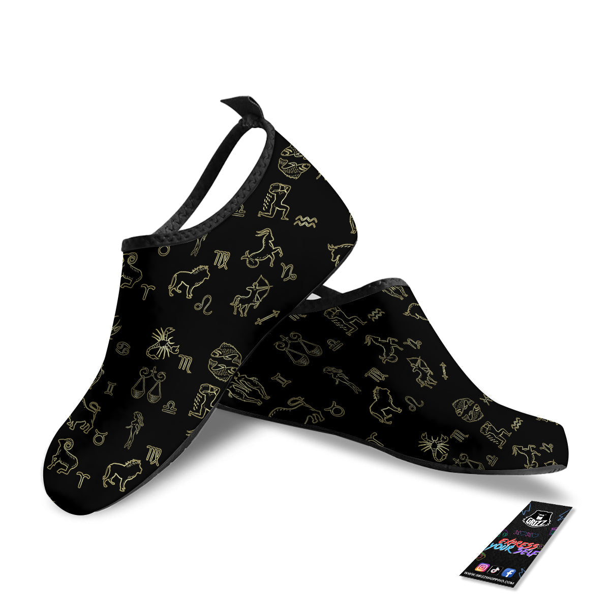 Constellation Zodiac Print Pattern Water Shoes-grizzshop