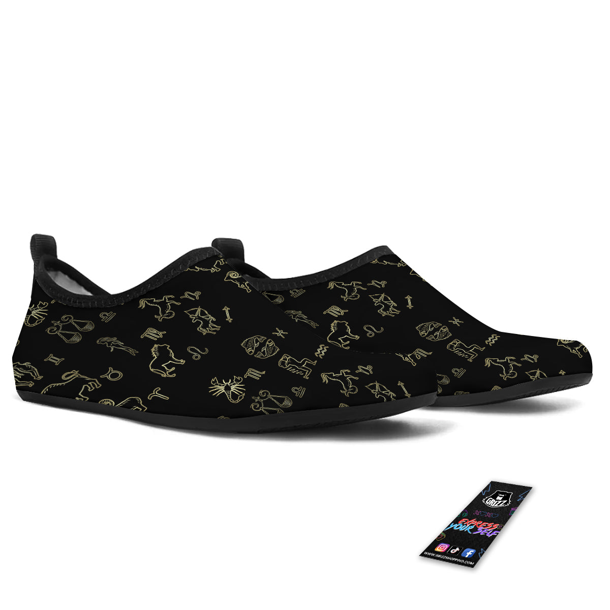 Constellation Zodiac Print Pattern Water Shoes-grizzshop