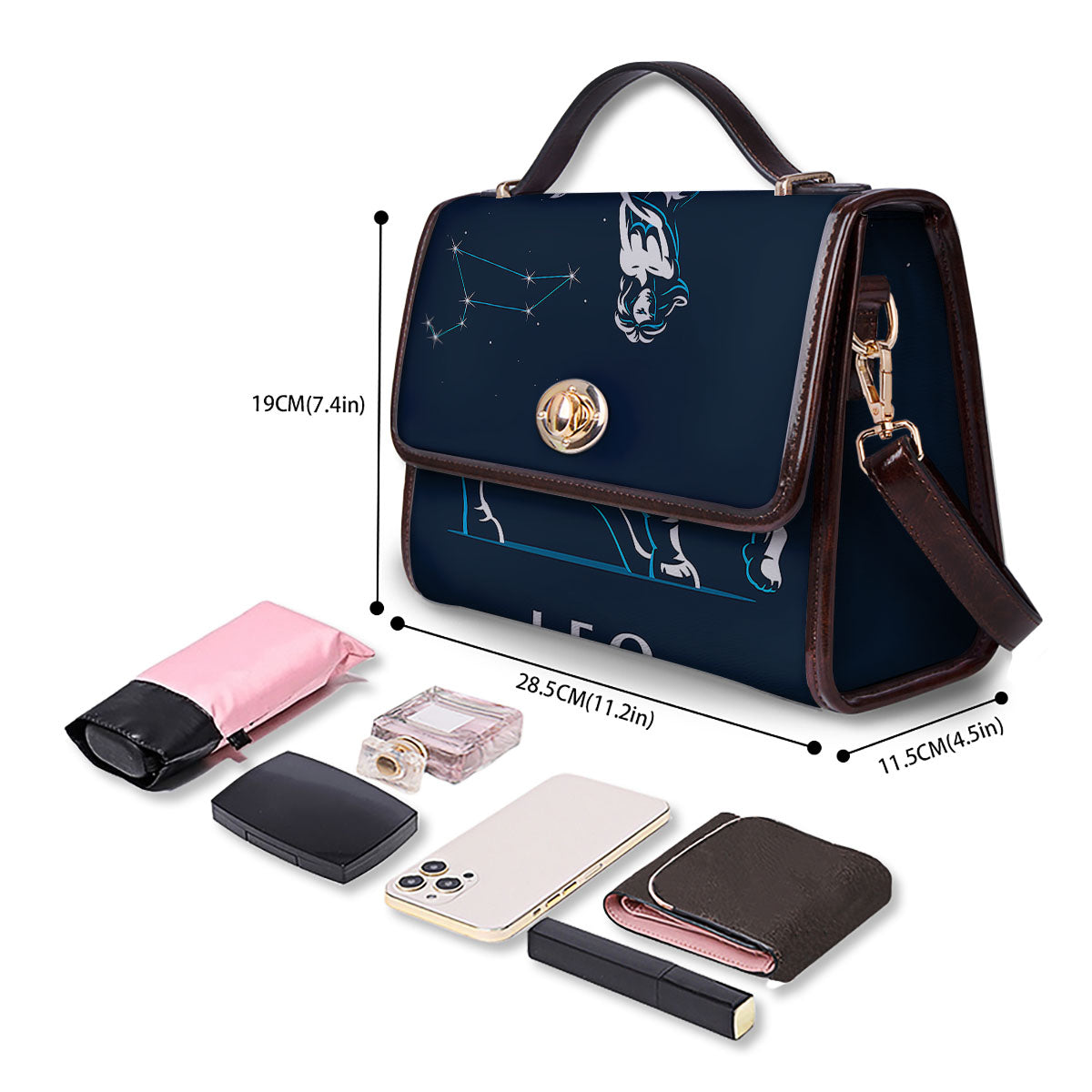 Constellation Leo Print Women's Satchel Bag