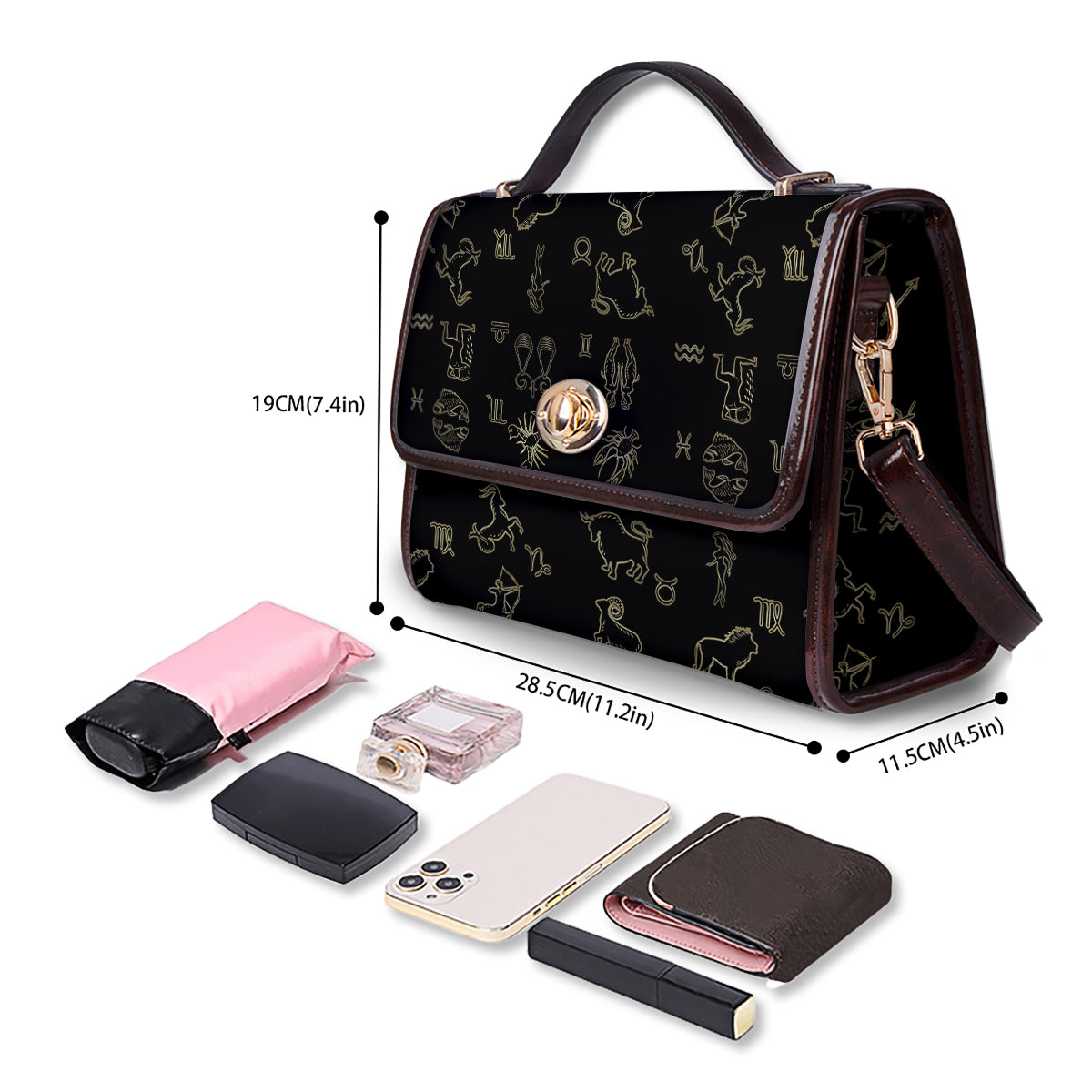 Constellation Zodiac Print Pattern Women's Satchel Bag
