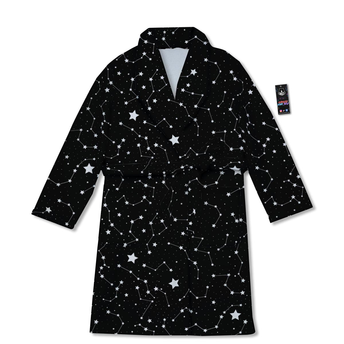 Constellations Star Print Pattern Bathrobe-grizzshop