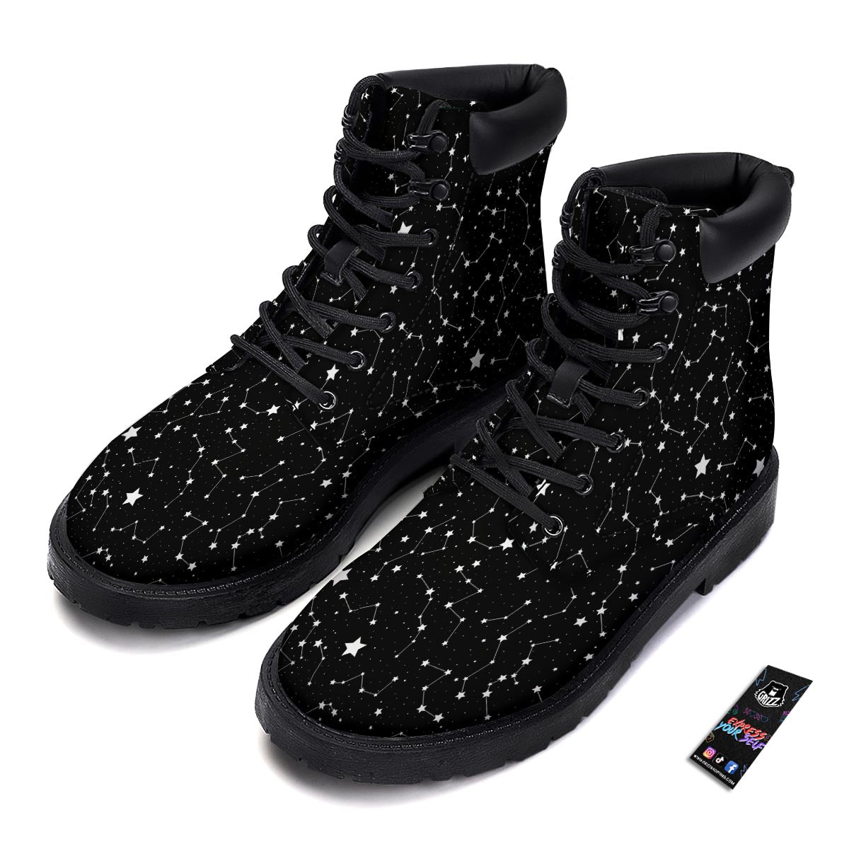 Constellations Star Print Pattern Boots-grizzshop