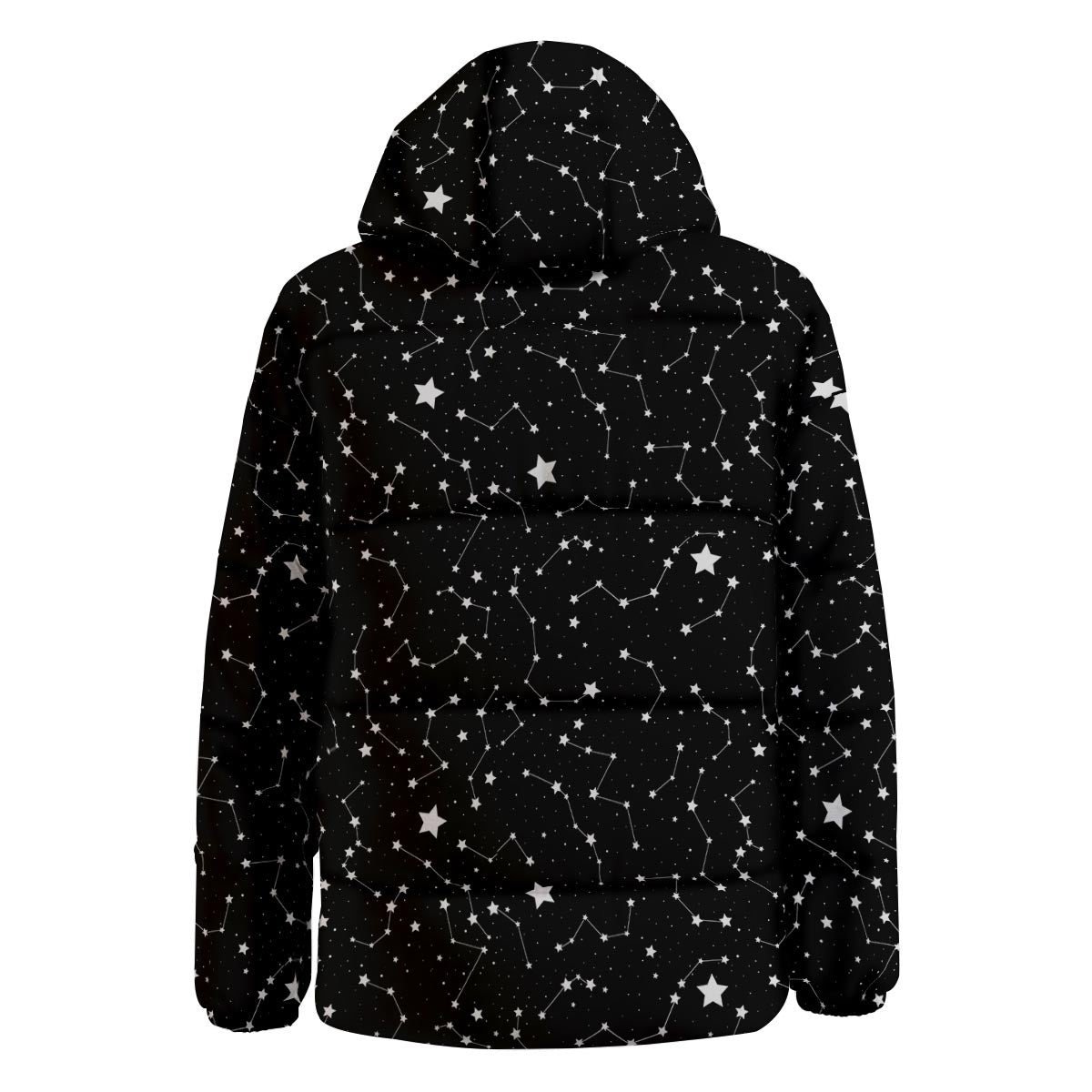 Constellations Star Print Pattern Down Jacket-grizzshop