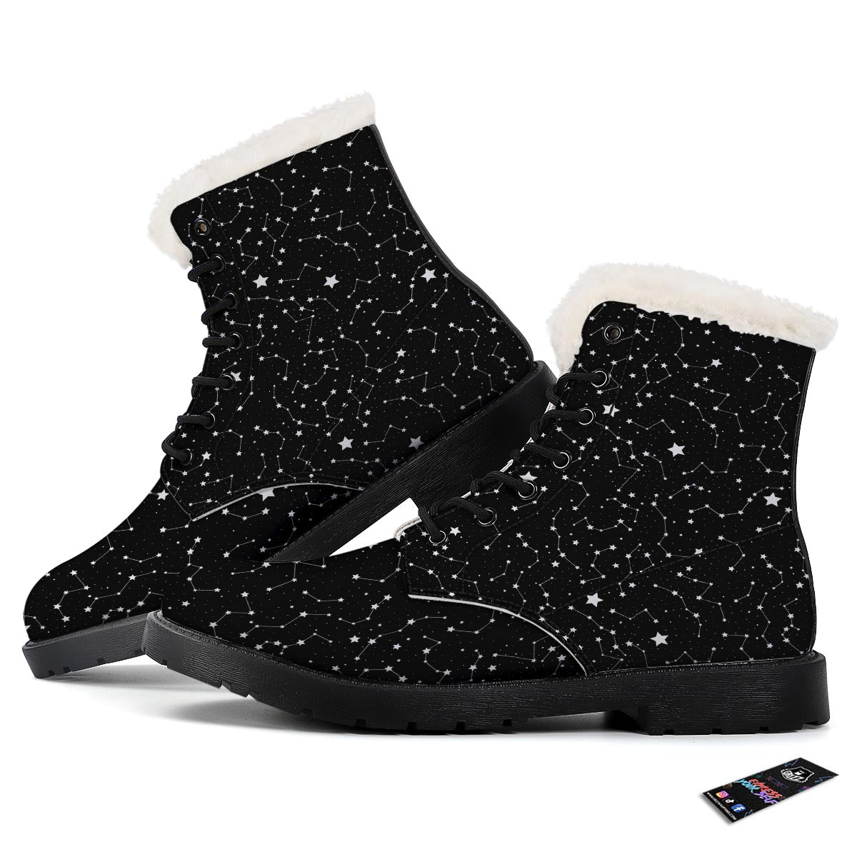 Constellations Star Print Pattern Winter Boots-grizzshop