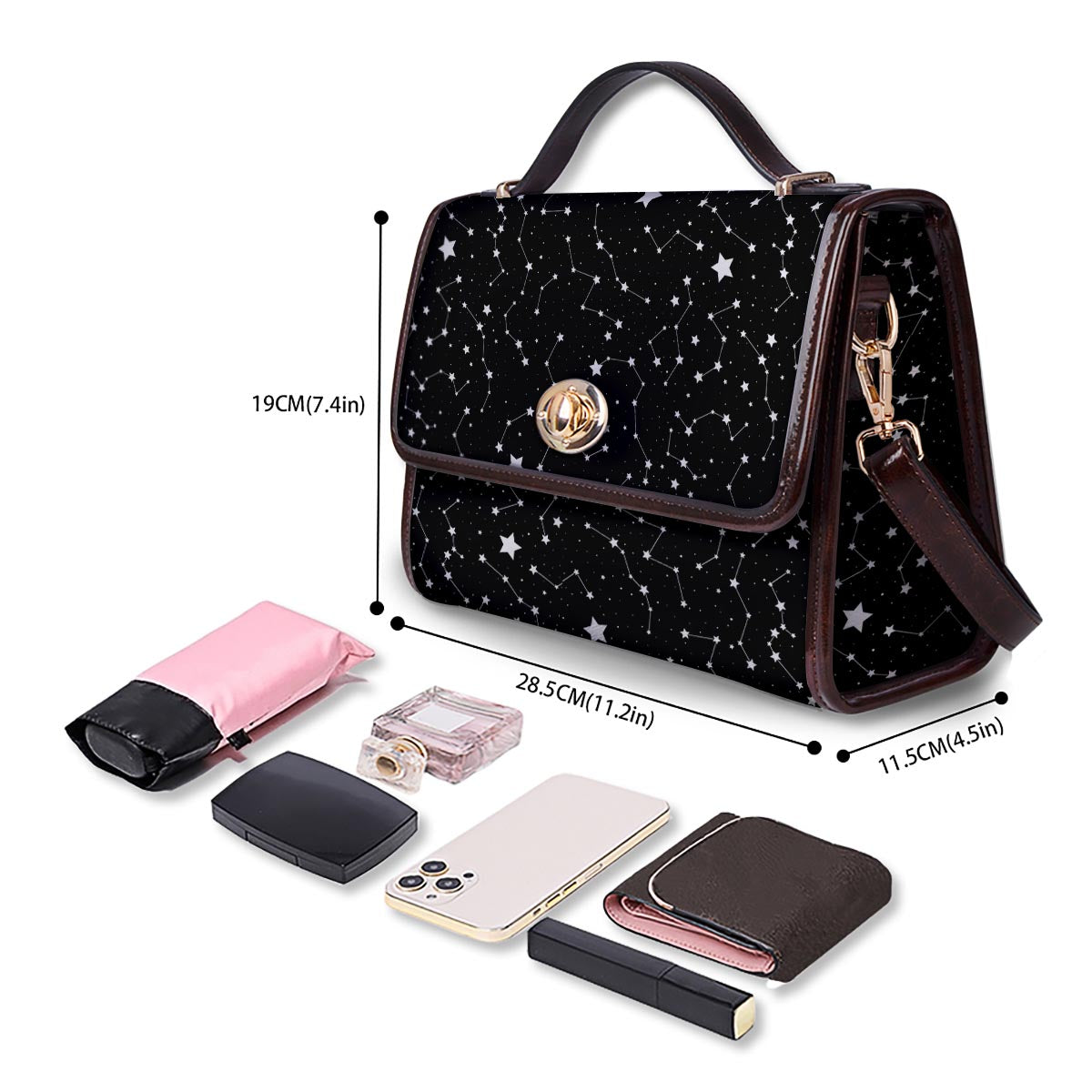 Constellations Star Print Pattern Women's Satchel Bag