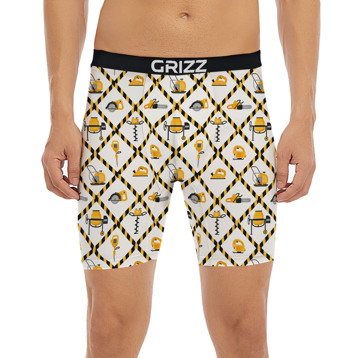 Construction Equipment Yellow Print Pattern Boxer Briefs-grizzshop