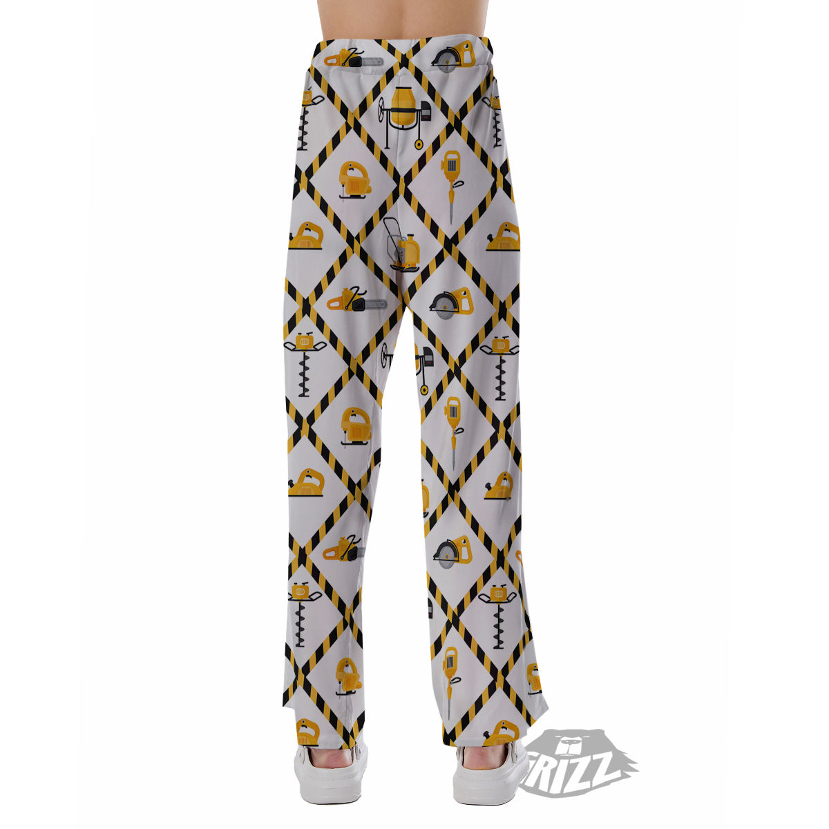 Construction Equipment Yellow Print Pattern Pajama Pants-grizzshop