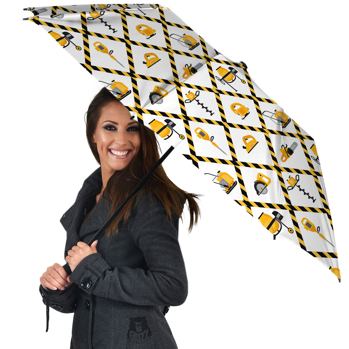 Construction Equipment Yellow Print Pattern Umbrella-grizzshop