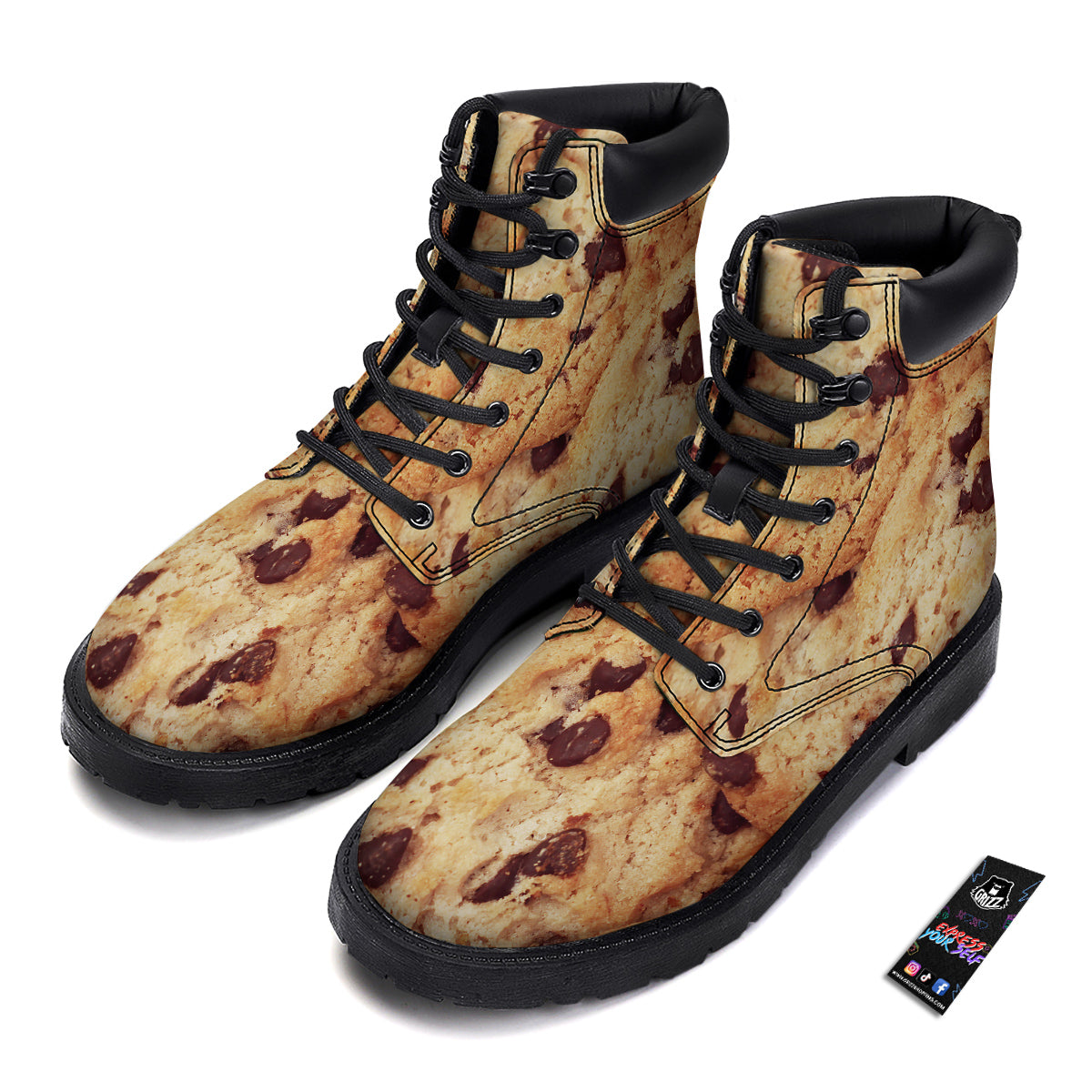 Cookie Chocolate Chip Print Boots-grizzshop