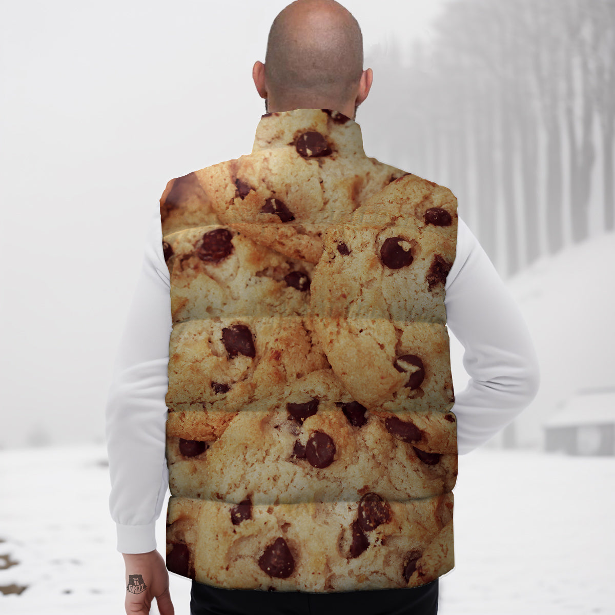 Cookie Chocolate Chip Print Down Vest
