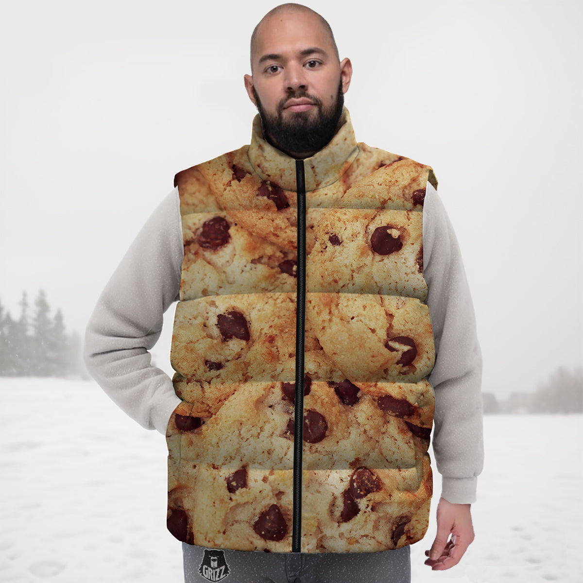 Cookie Chocolate Chip Print Down Vest