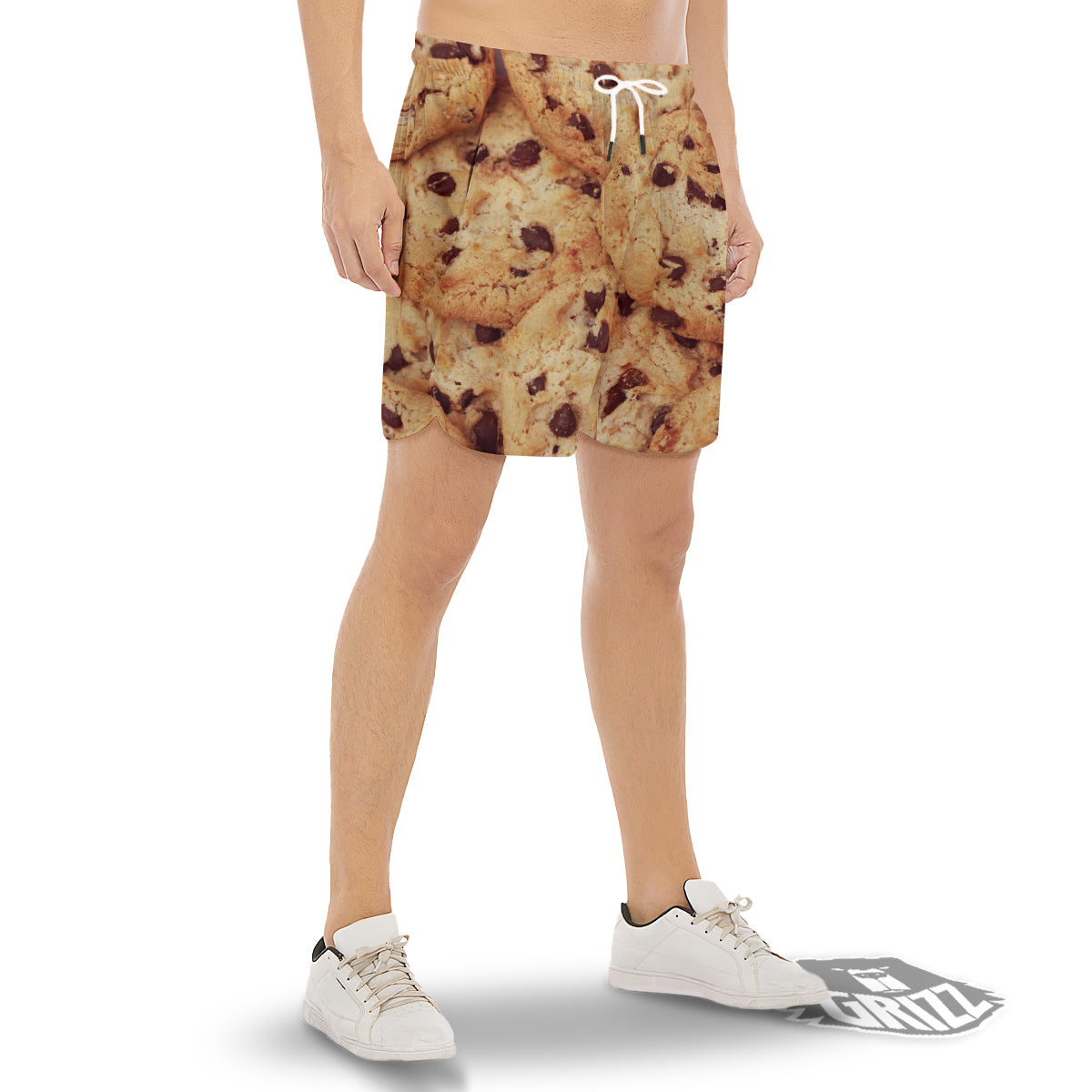 Cookie Chocolate Chip Print Men's Gym Shorts-grizzshop