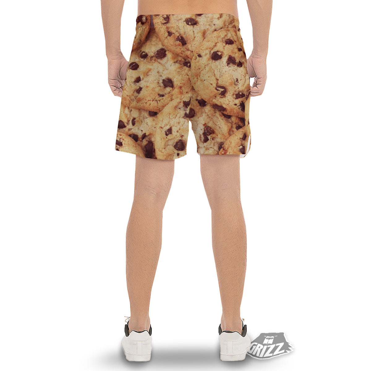 Cookie Chocolate Chip Print Men's Gym Shorts-grizzshop