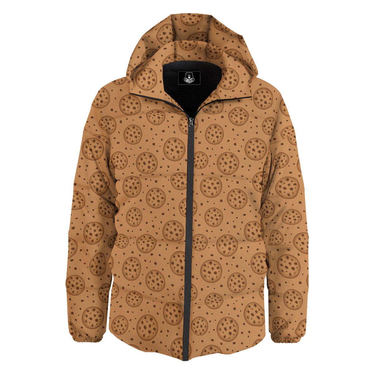 Cookie Chocolate Chip Print Pattern Down Jacket-grizzshop