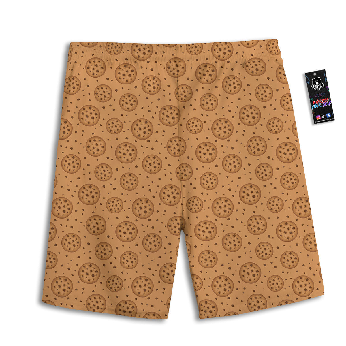 Cookie Chocolate Chip Print Pattern Men's Athletic Shorts