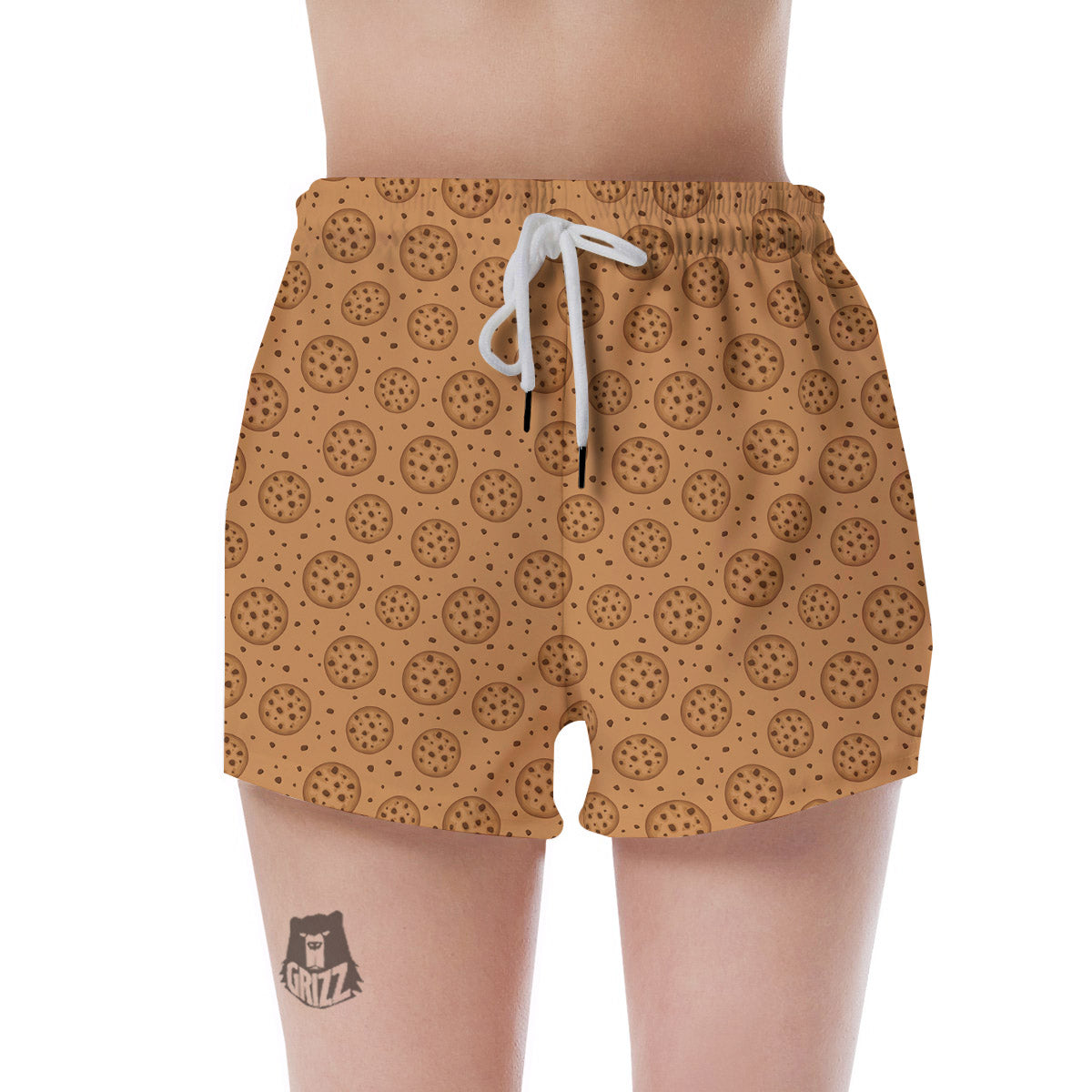 Cookie Chocolate Chip Print Pattern Women's Shorts-grizzshop