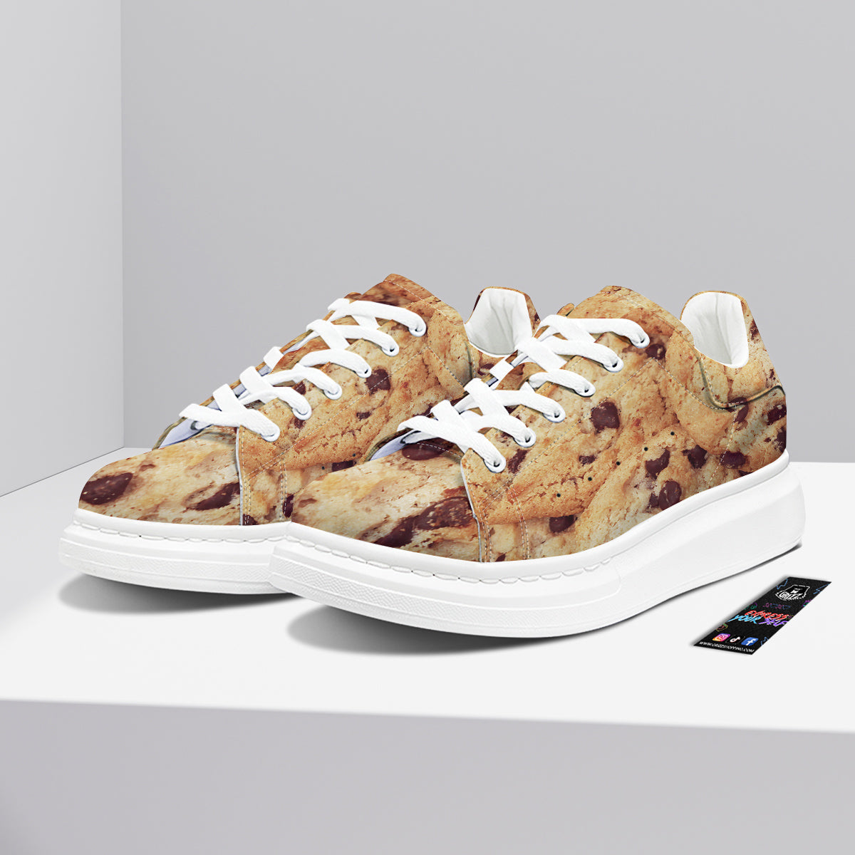 Cookie Chocolate Chip Print Platform Shoes-grizzshop