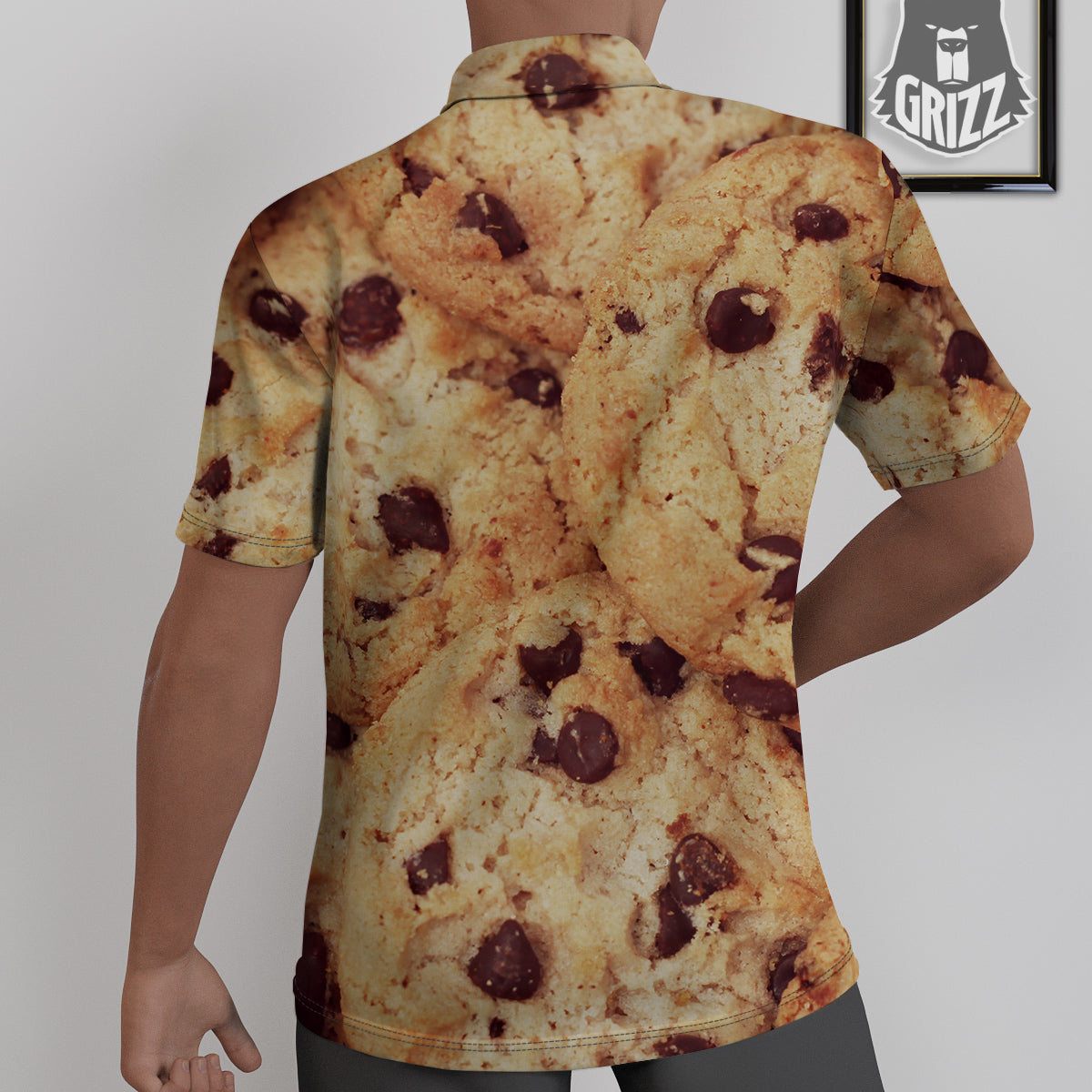Cookie Chocolate Chip Print Untucked Shirts-grizzshop