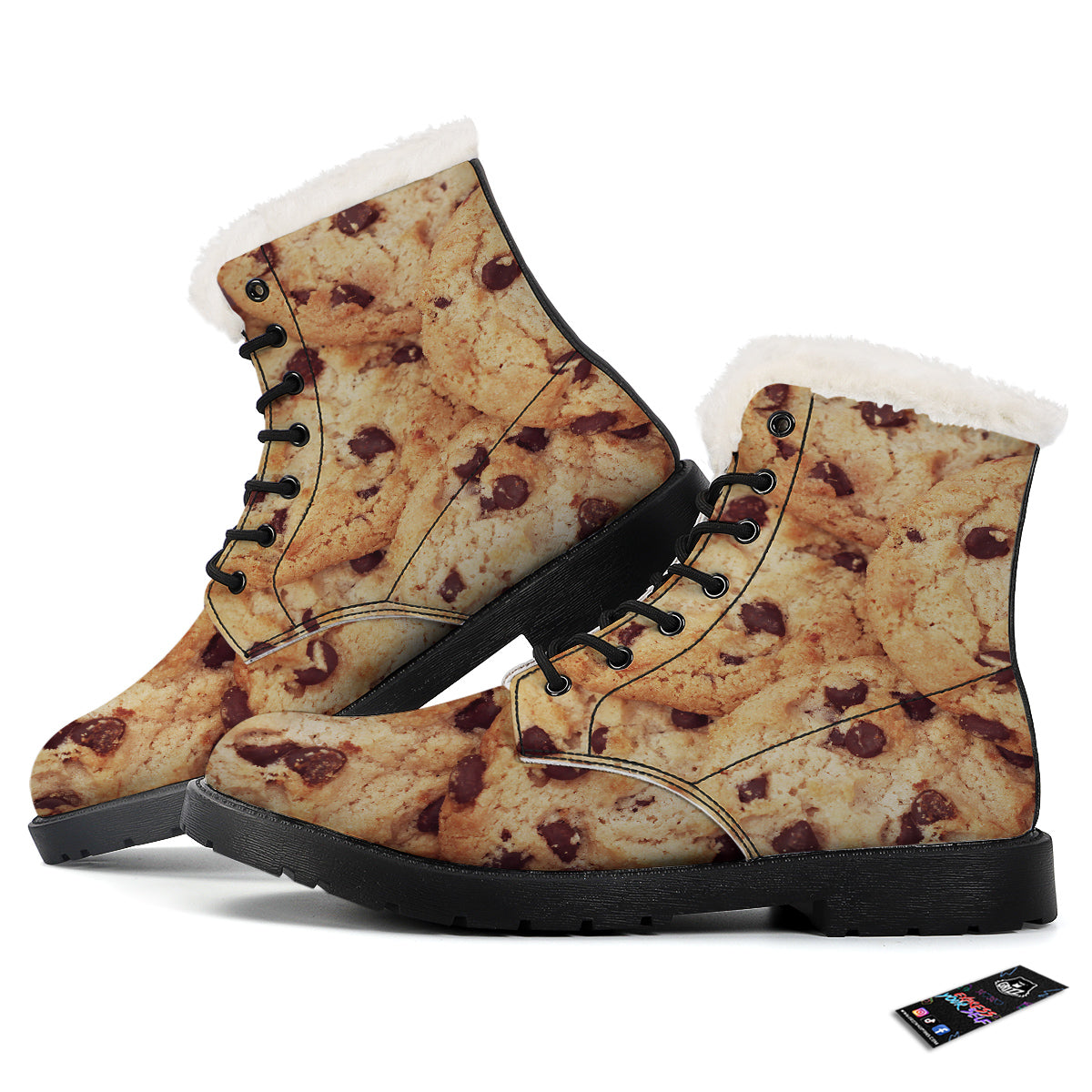 Cookie Chocolate Chip Print Winter Boots-grizzshop