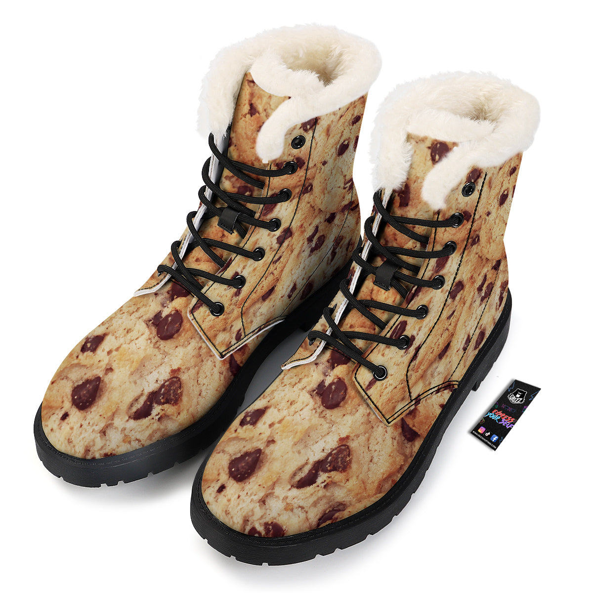 Cookie Chocolate Chip Print Winter Boots-grizzshop