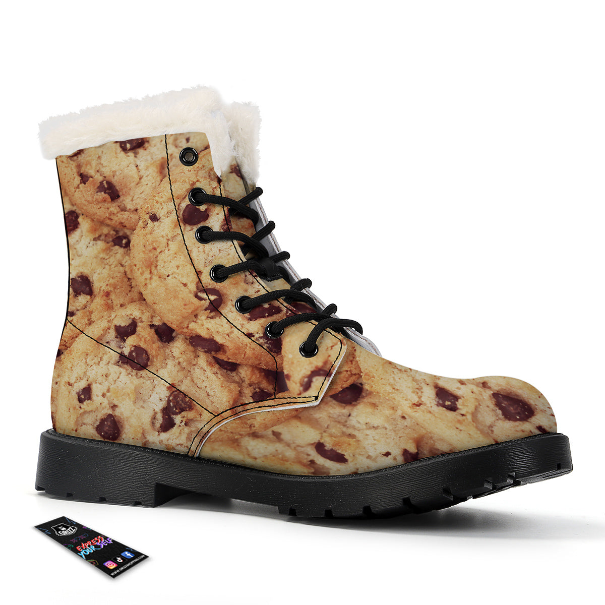 Cookie Chocolate Chip Print Winter Boots-grizzshop