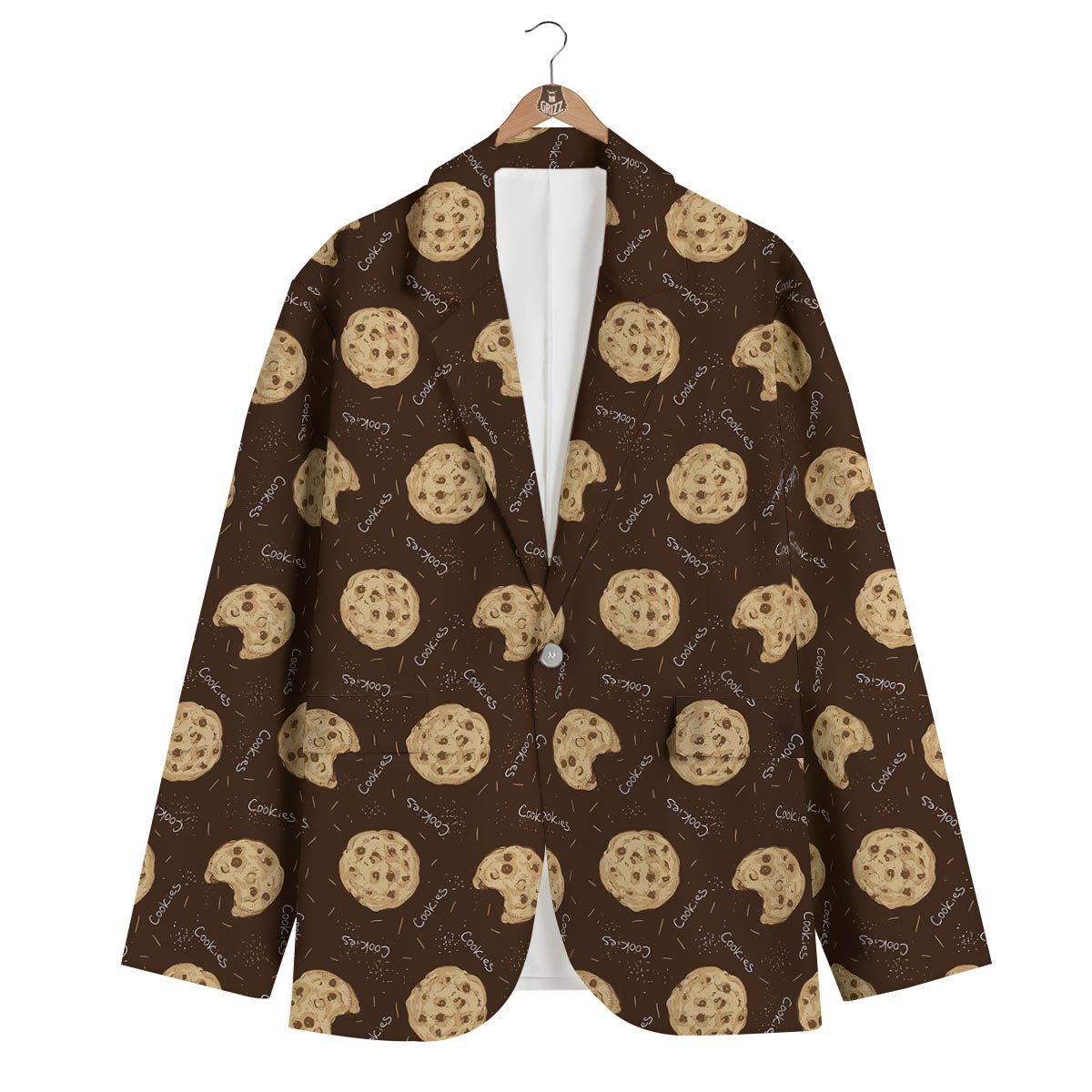 Cookie Pattern Print Men's Blazer-grizzshop