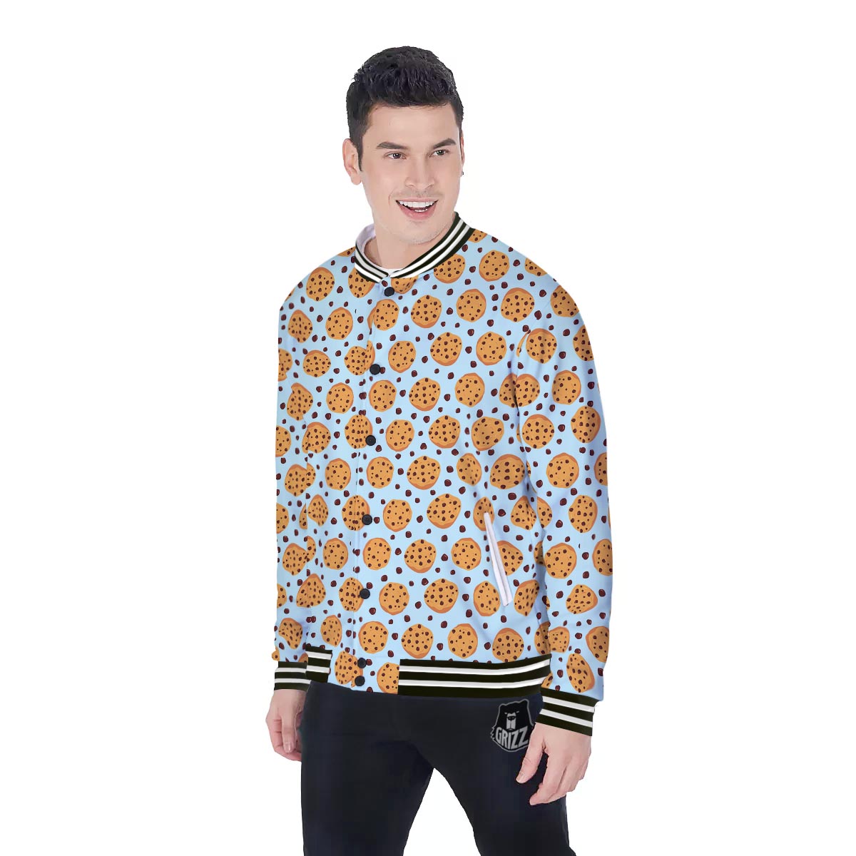 Cookie Sweet Print Pattern Baseball Jacket-grizzshop
