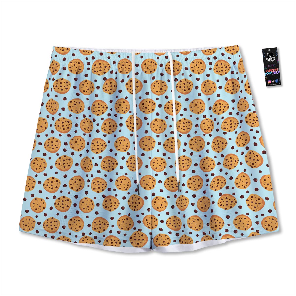 Cookie Sweet Print Pattern Mesh Shorts-grizzshop
