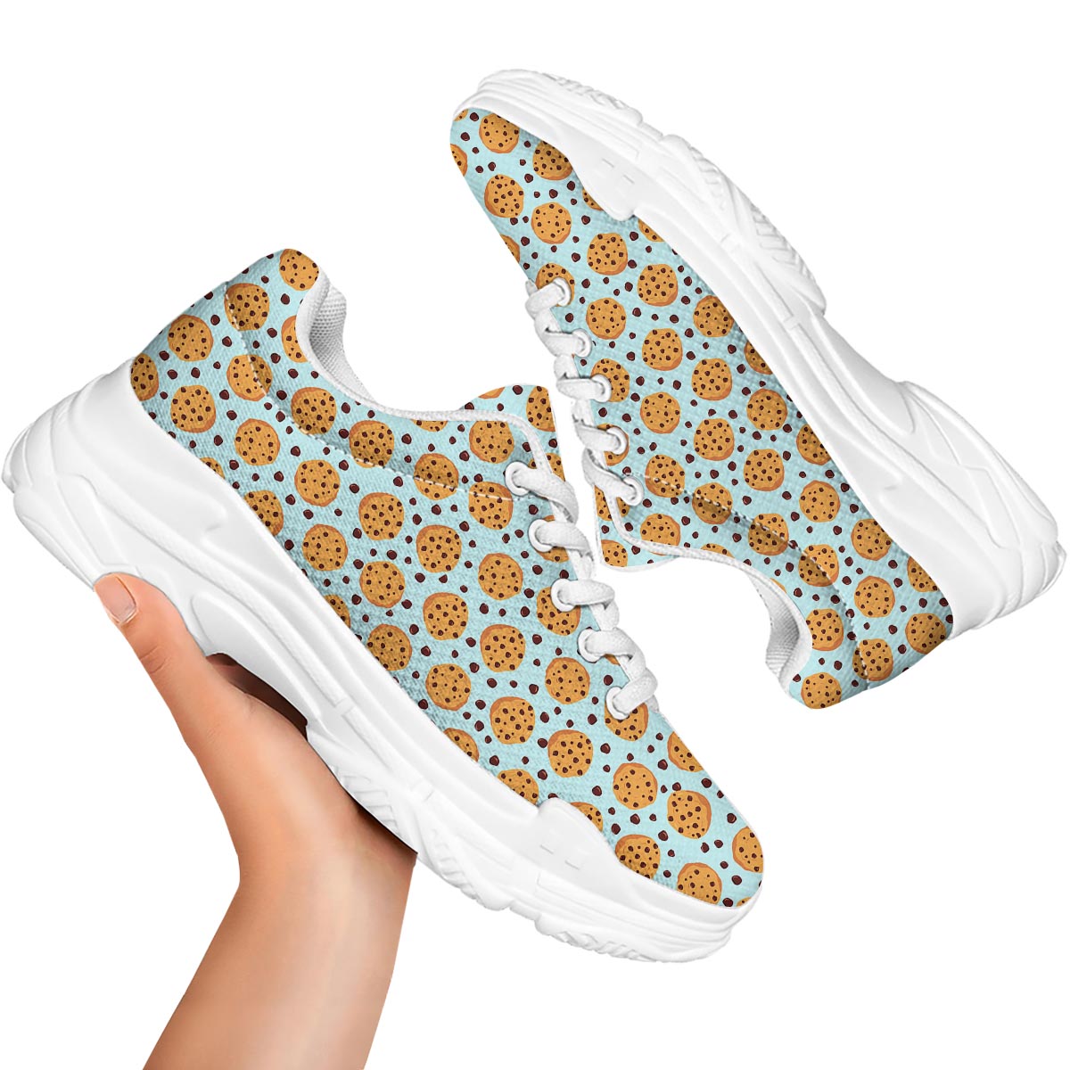 Cookie Sweet Print Pattern White Chunky Shoes-grizzshop
