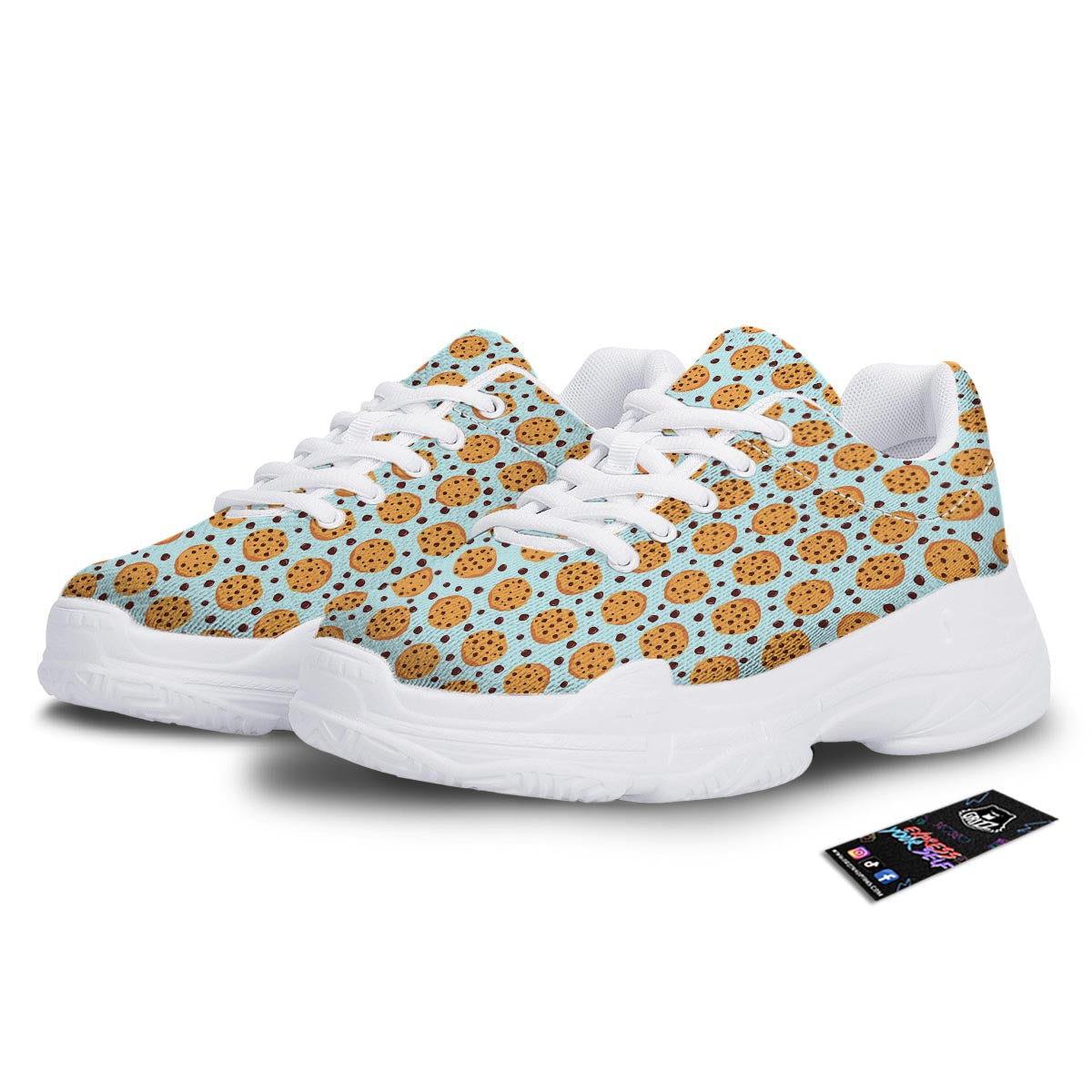 Cookie Sweet Print Pattern White Chunky Shoes-grizzshop
