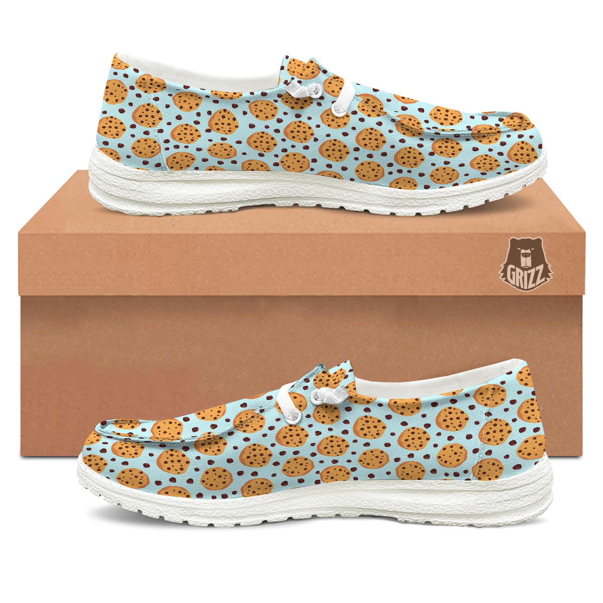 Cookie Sweet Print Pattern White Loafers-grizzshop