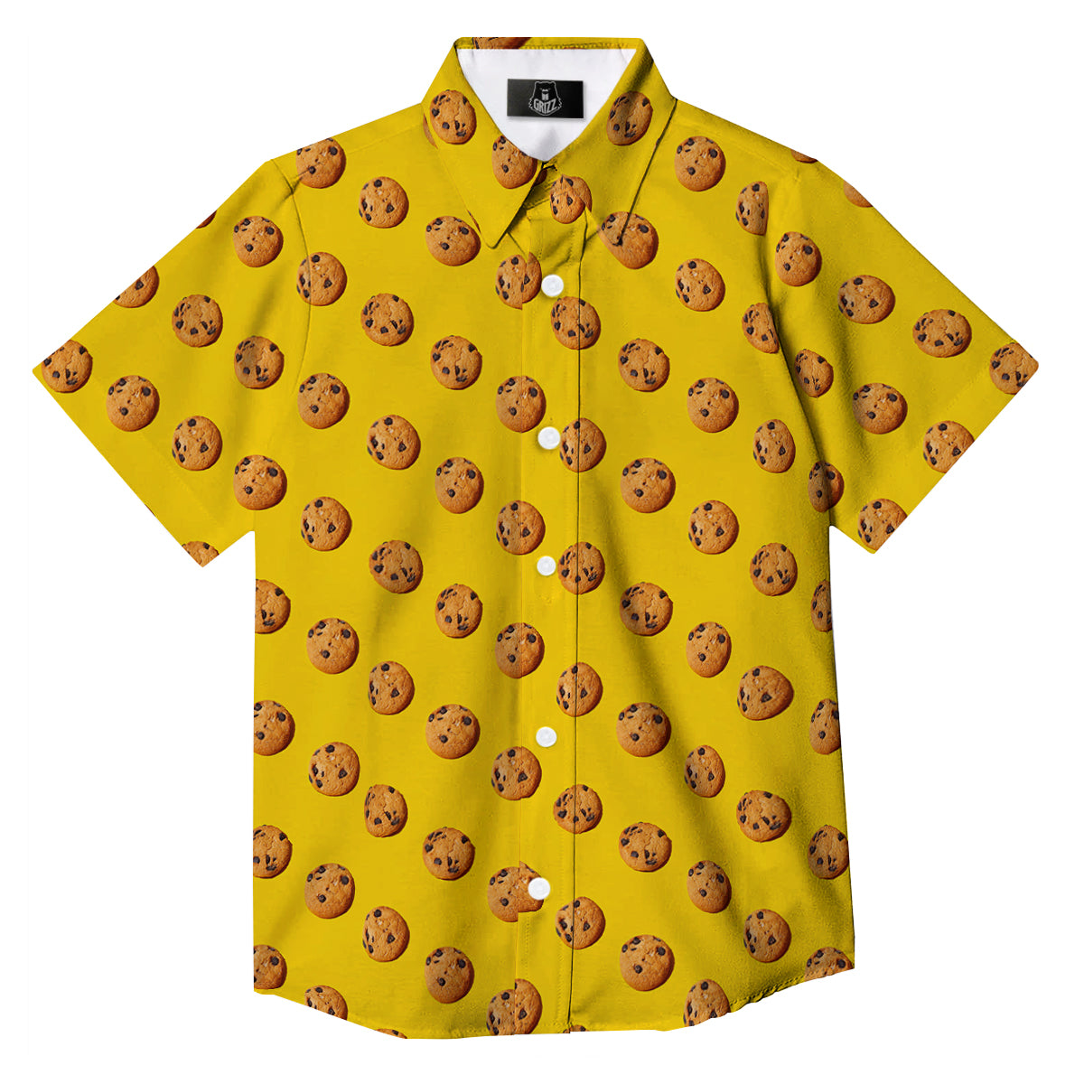 Cookie Yellow Print Pattern Button Up Shirt-grizzshop