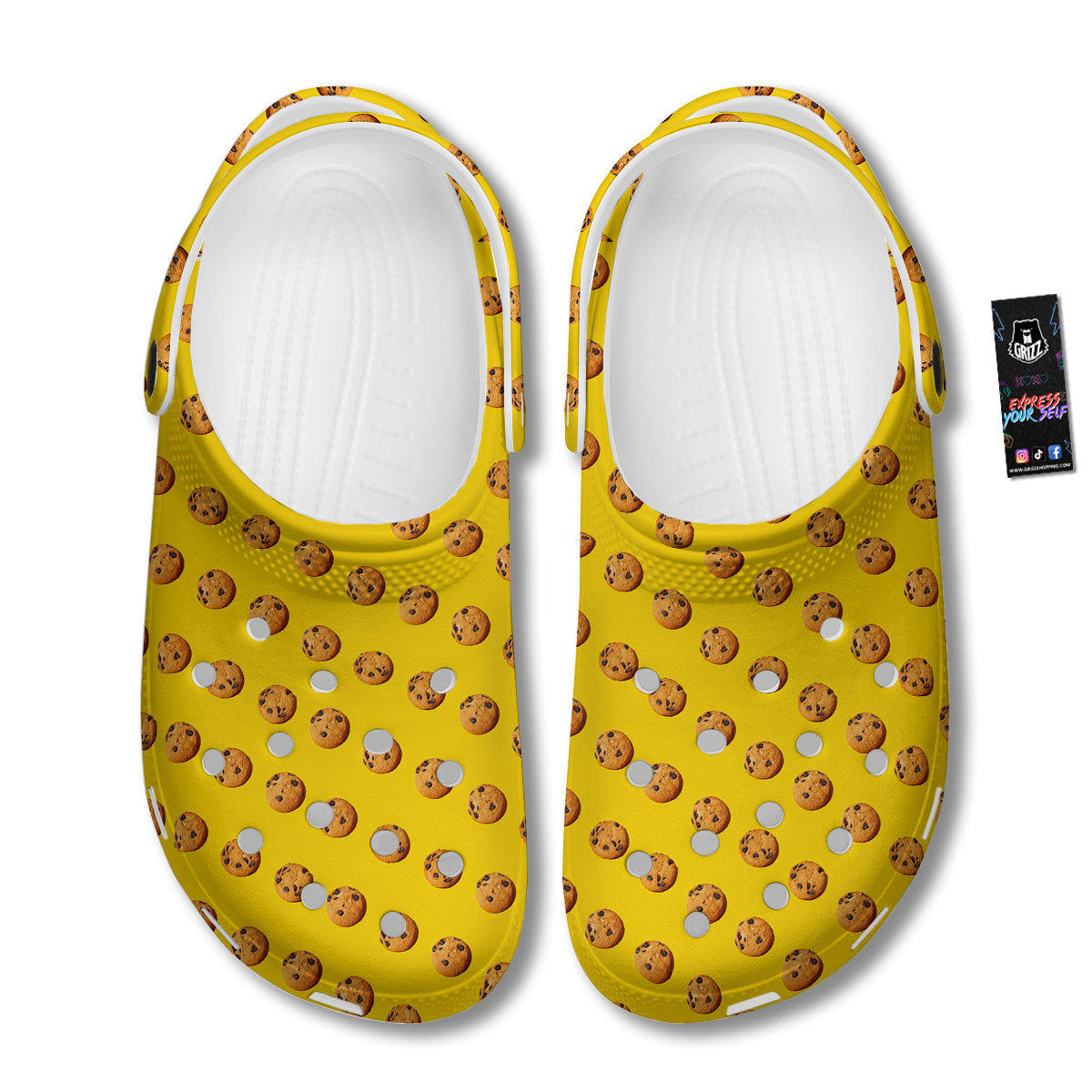 Cookie Yellow Print Pattern Clog-grizzshop