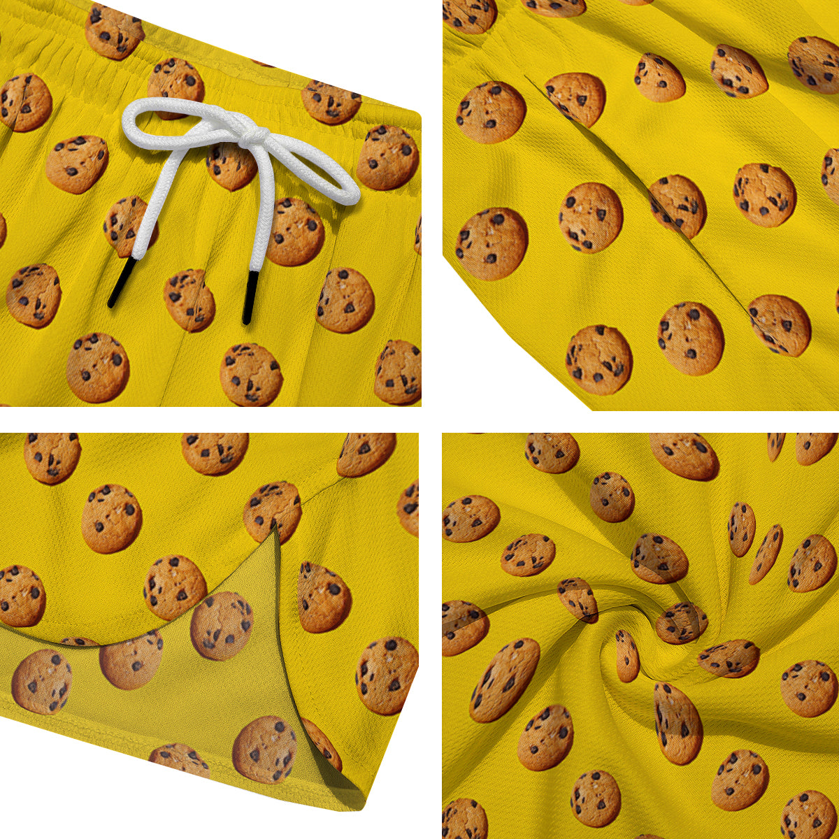 Cookie Yellow Print Pattern Men's Running Shorts-grizzshop