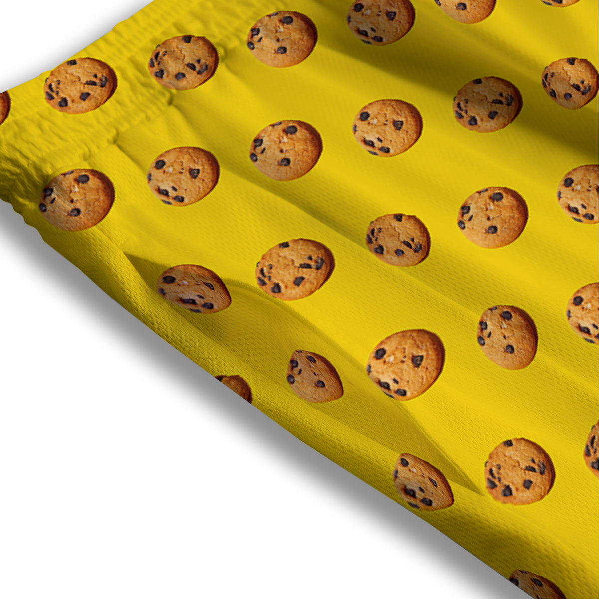 Cookie Yellow Print Pattern Mesh Shorts-grizzshop