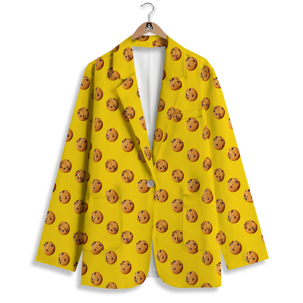 Cookie Yellow Print Pattern Women's Blazer-grizzshop