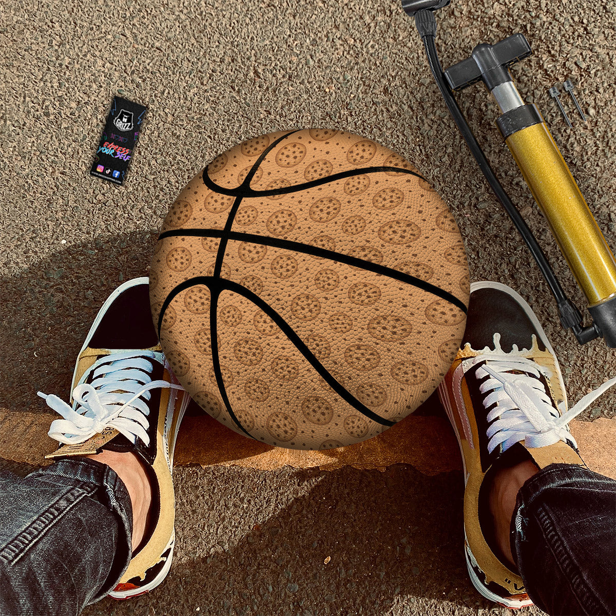 Cookie Chocolate Chip Print Pattern Basketball