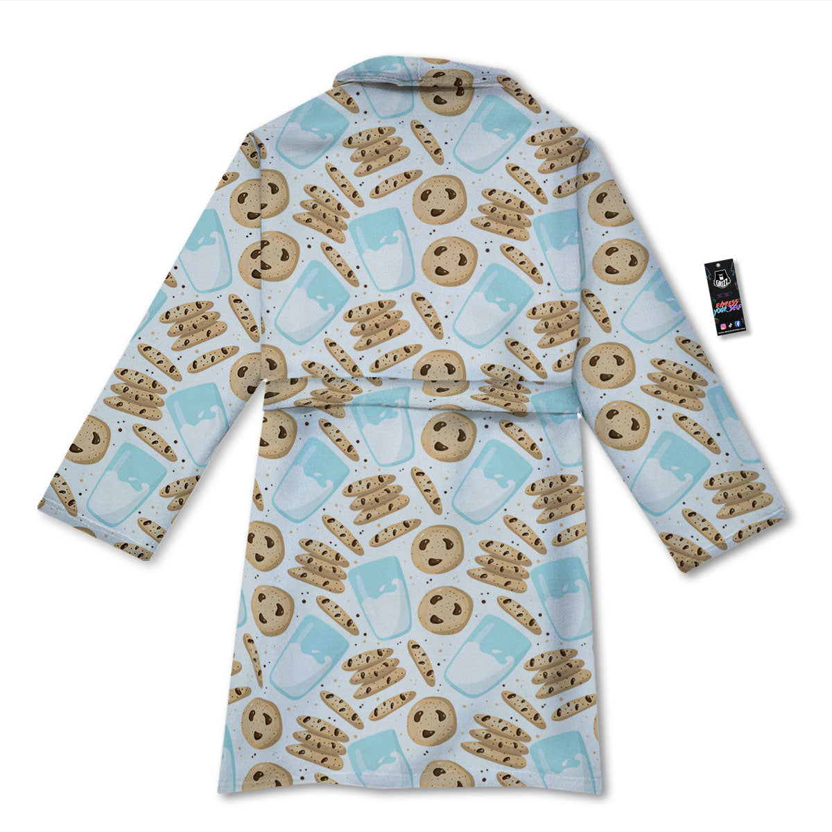 Cookies And Milk Print Pattern Bathrobe-grizzshop