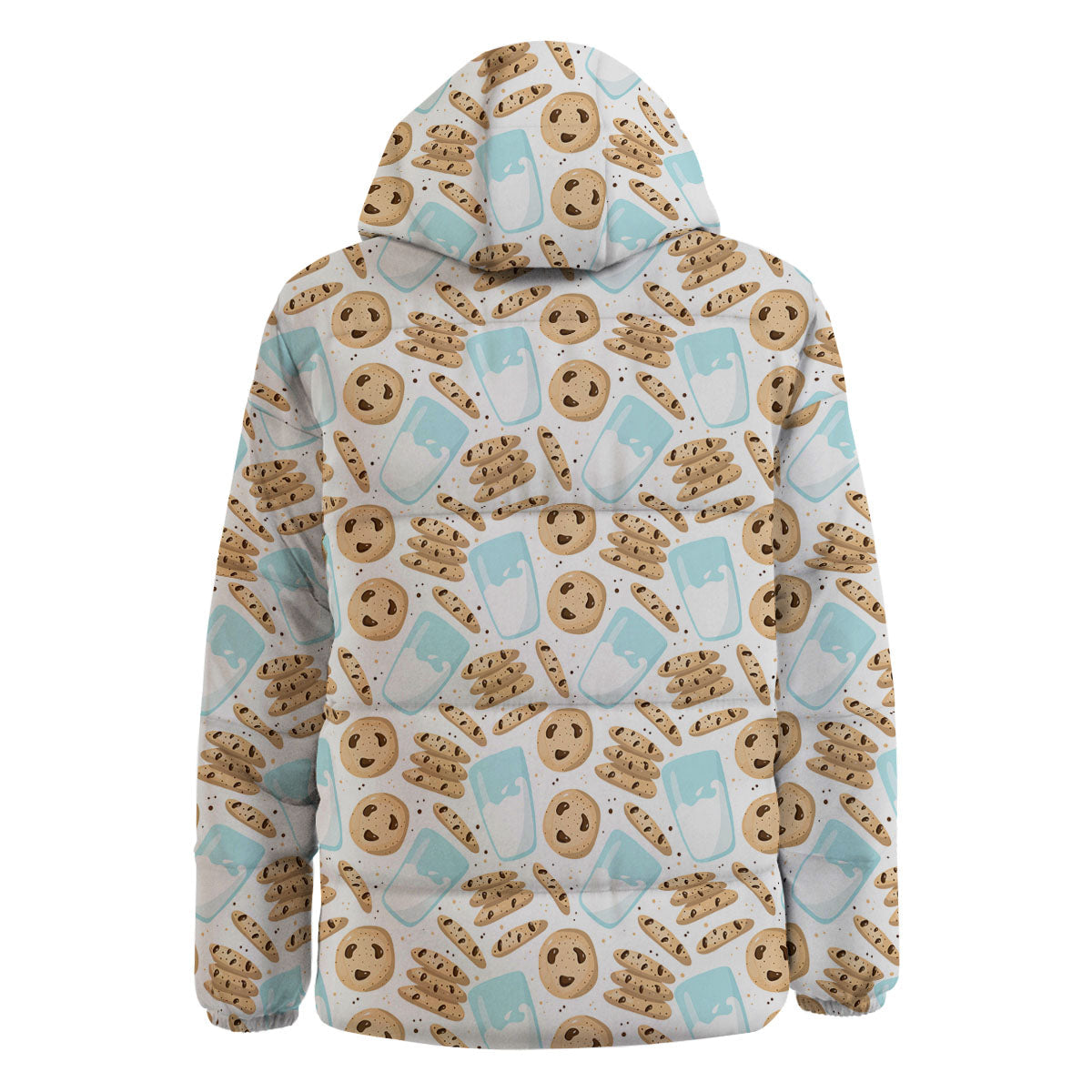 Cookies And Milk Print Pattern Down Jacket-grizzshop
