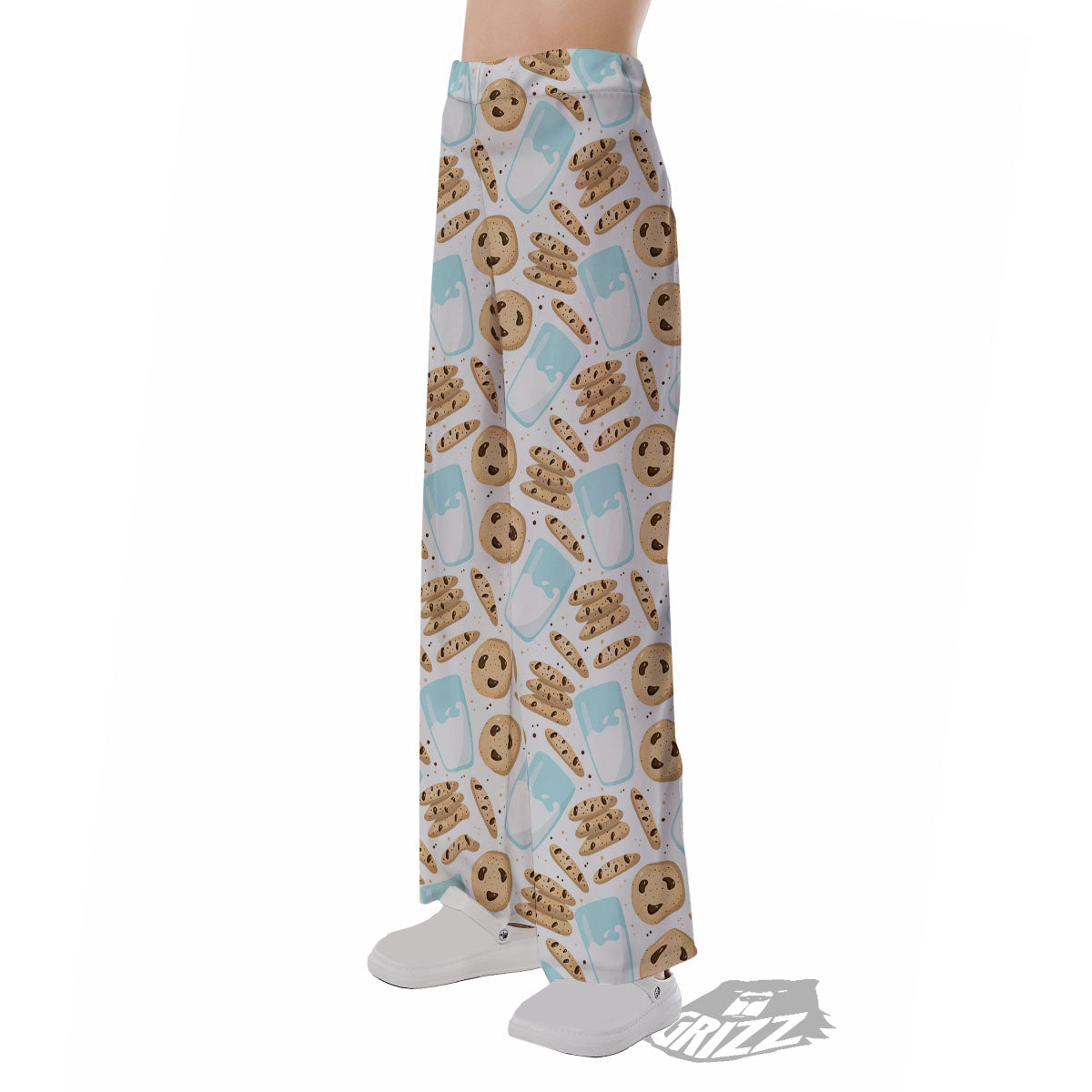 Cookies And Milk Print Pattern Pajama Pants-grizzshop