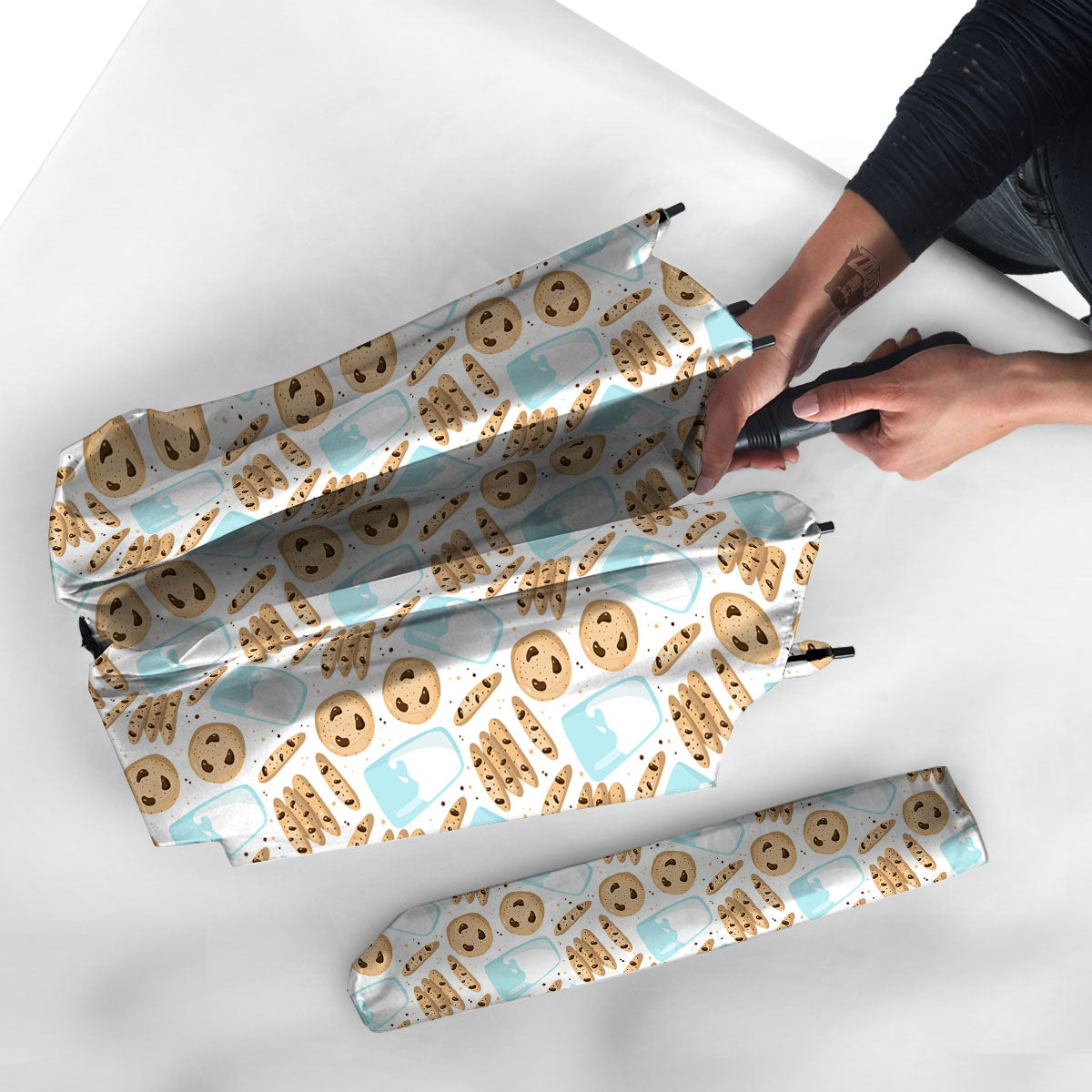 Cookies And Milk Print Pattern Umbrella-grizzshop