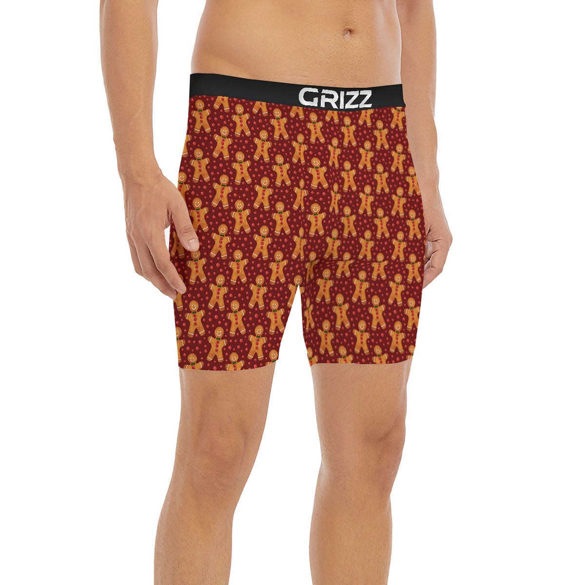 Cookies Gingerbread Man Print Pattern Boxer Briefs-grizzshop