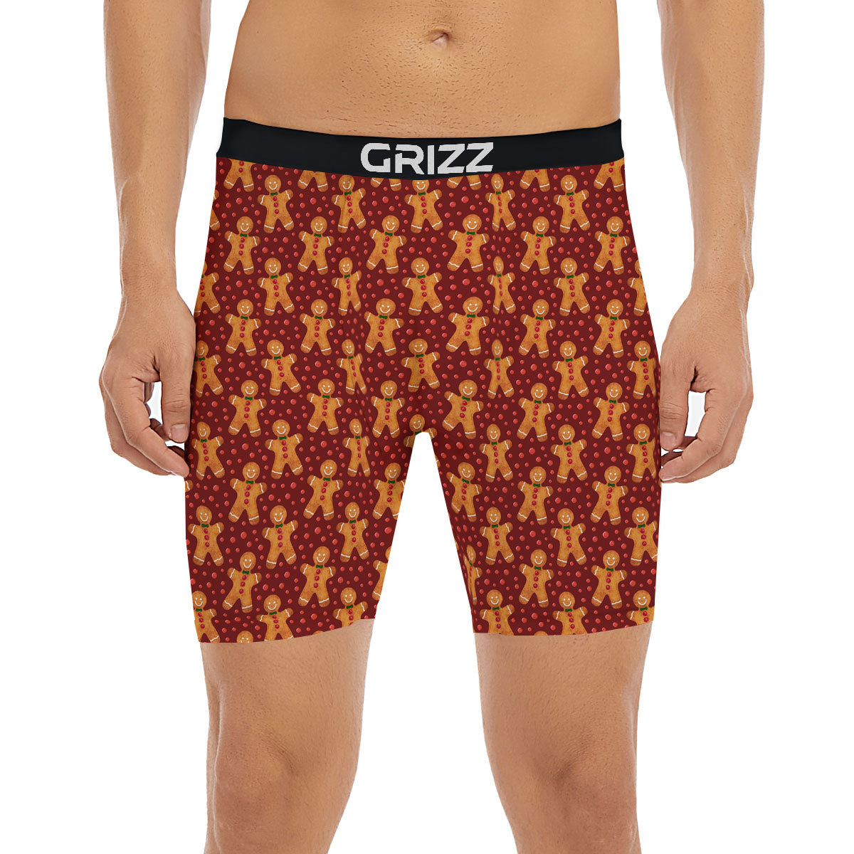 Cookies Gingerbread Man Print Pattern Boxer Briefs-grizzshop
