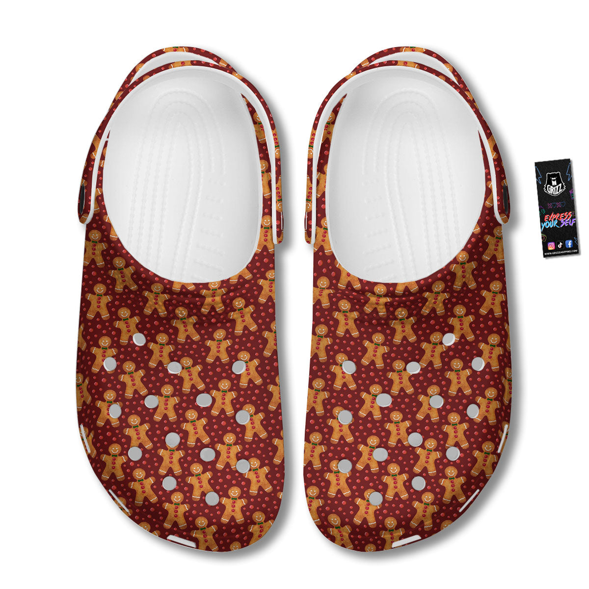 Cookies Gingerbread Man Print Pattern Clog-grizzshop