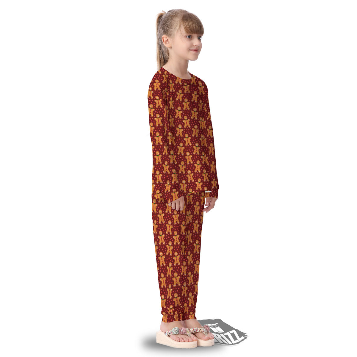 Cookies Gingerbread Man Print Pattern Kid's Pajamas-grizzshop