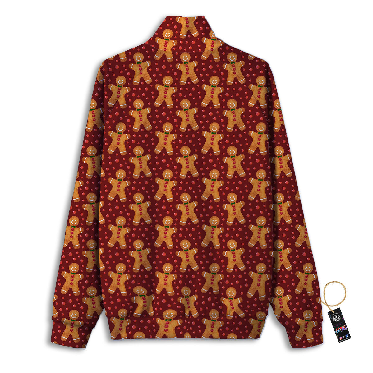 Cookies Gingerbread Man Print Pattern Track Jacket-grizzshop