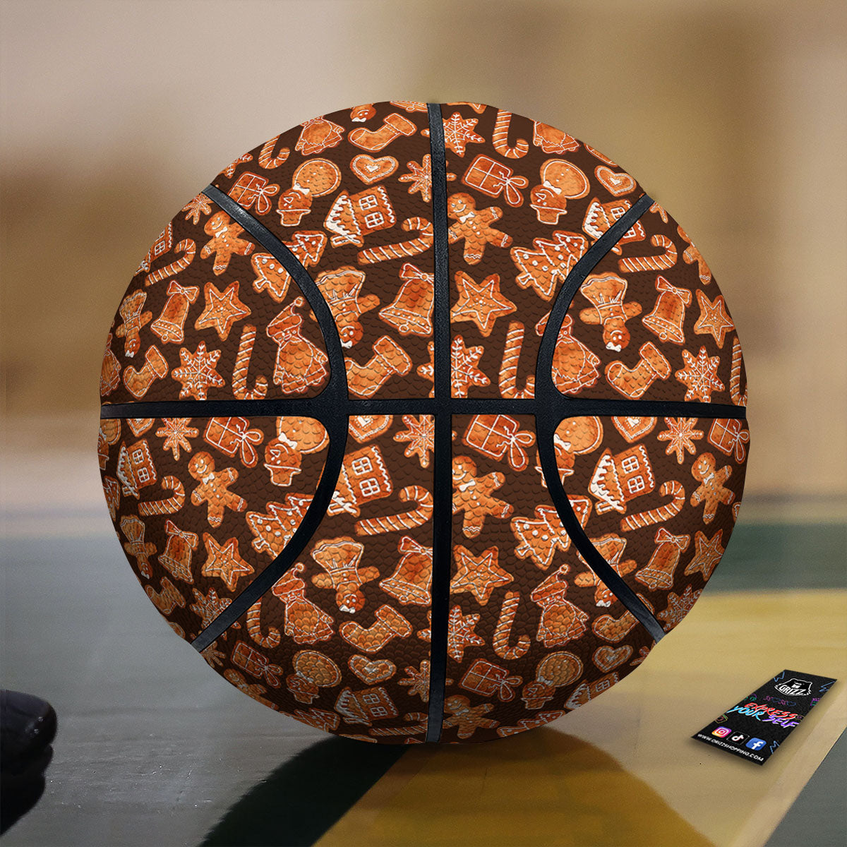 Cookies Gingerbread Print Pattern Basketball-grizzshop